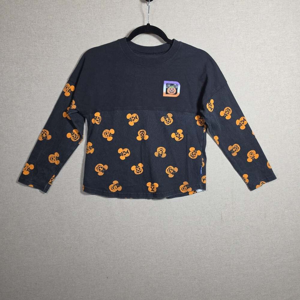 Disney Glow in the dark Halloween Mickey Pumpkins Spirit Jersey Black girls L